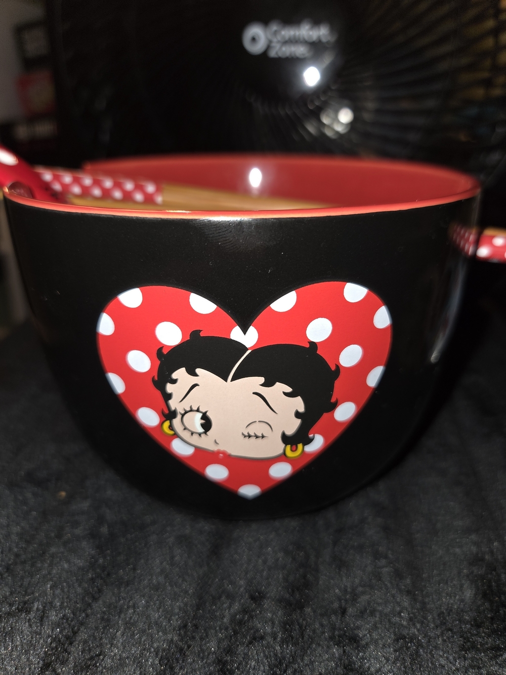 Betty Boop Black Mug with Red Polka-Dot Heart